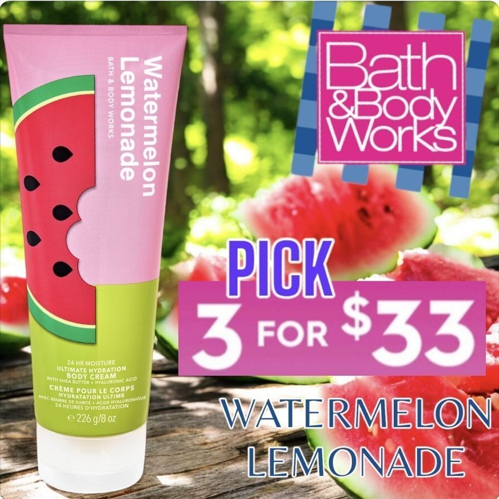 Watermelon Lemonade Body Cream- BATH AND BODY WORKS